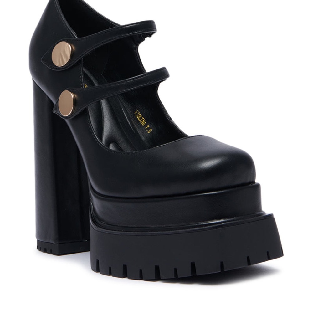 Black Platform Mary Jane Shoes